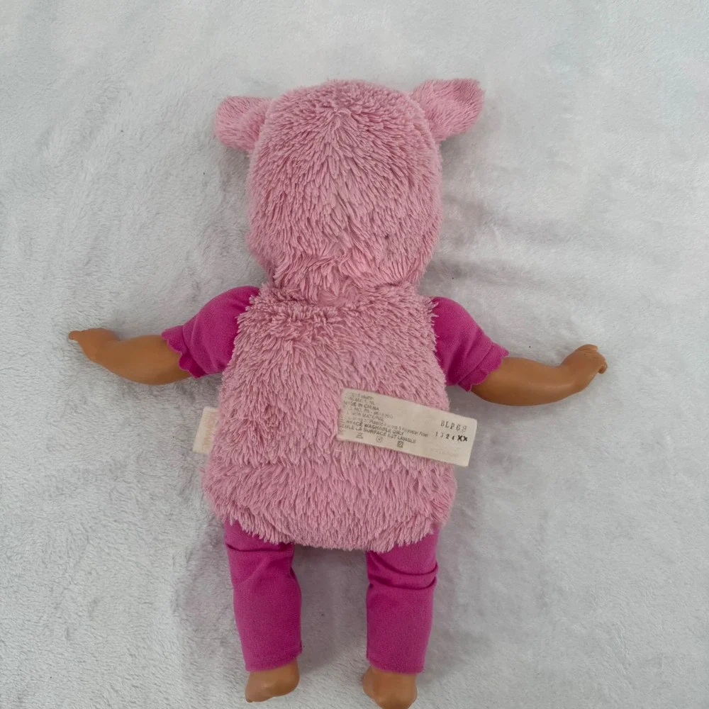 Fisher-Price Little Mommy Dress Up Cuties Doll Fluffy Bunny Pink Fuzzy Baby Doll